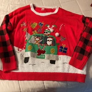 Holiday Time Red and White Knit Sweater
